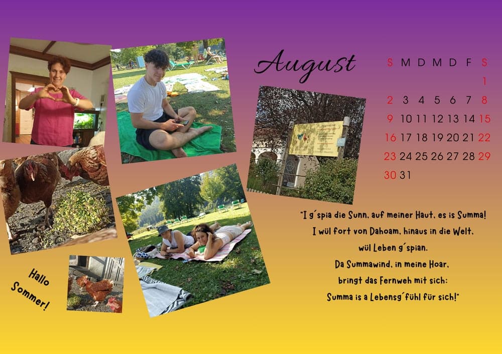 Kalender 2026 — August